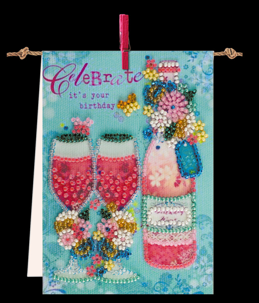 Flags kits with bead embroidery "Lover's shot", Pennant-kit Bead Embroidery, Pennant Flag Kit