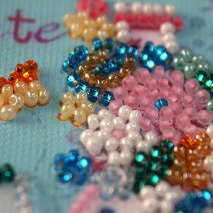 Flags kits with bead embroidery "Lover's shot", Pennant-kit Bead Embroidery, Pennant Flag Kit