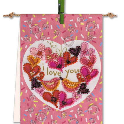 Flags kits with bead embroidery "A song of love", Pennant-kit Bead Embroidery, Pennant Flag Kit