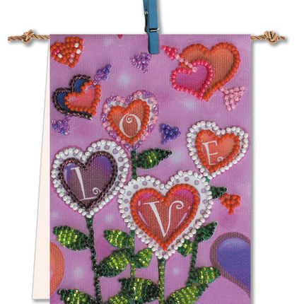 Flags kits with bead embroidery "Flowers of love", Pennant-kit Bead Embroidery, Pennant Flag Kit
