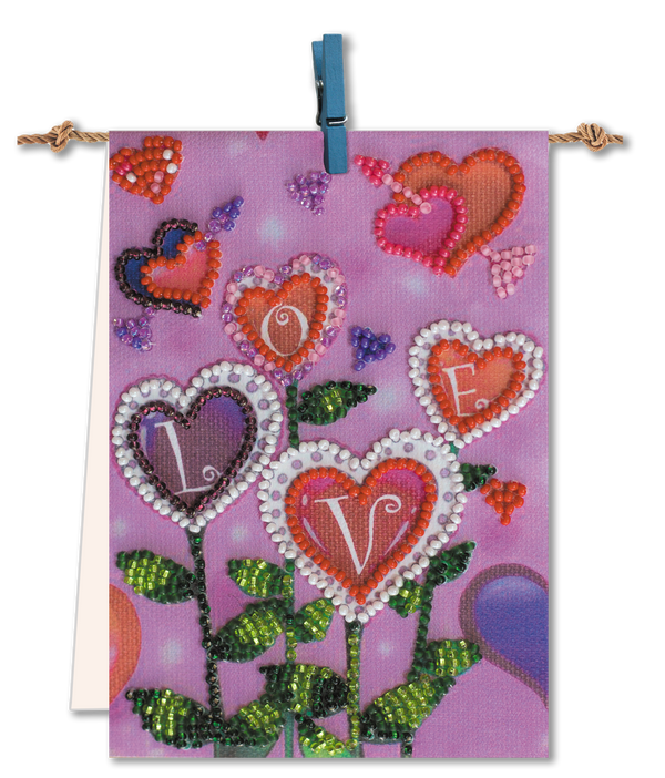 Flags kits with bead embroidery "Flowers of love", Pennant-kit Bead Embroidery, Pennant Flag Kit