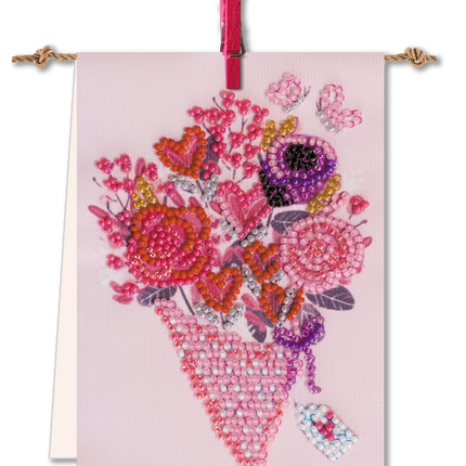 Flags kits with bead embroidery "Nice small bunch", Pennant-kit Bead Embroidery, Pennant Flag Kit
