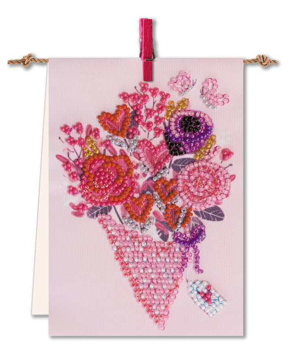 Flags kits with bead embroidery "Nice small bunch", Pennant-kit Bead Embroidery, Pennant Flag Kit