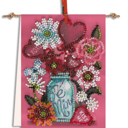 Flags kits with bead embroidery "Stay with me", Pennant-kit Bead Embroidery, Pennant Flag Kit