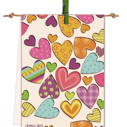 Flags kits with bead embroidery "Happy heart", Pennant-kit Bead Embroidery, Pennant Flag Kit