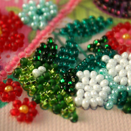 Flags kits with bead embroidery "Happy heart", Pennant-kit Bead Embroidery, Pennant Flag Kit