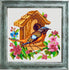 DIY Cross Stitch Kit "Finch near the birdhouse" with Printed Tapestry Canvas