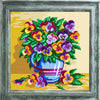 DIY Cross Stitch Kit "Violets in a vase" with Printed Tapestry Canvas