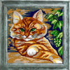 DIY Cross Stitch Kit "Cat on vacation" with Printed Tapestry Canvas