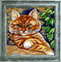 DIY Cross Stitch Kit "Cat on vacation" with Printed Tapestry Canvas