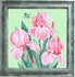 DIY Cross Stitch Kit "Pink irises" with Printed Tapestry Canvas