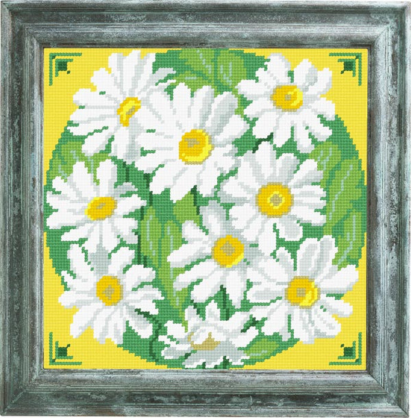 DIY Cross Stitch Kit "Chamomile" with Printed Tapestry Canvas