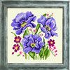 DIY Cross Stitch Kit "Violet flowers" with Printed Tapestry Canvas