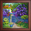 DIY Cross Stitch Kit "Landscape "Gate in the garden"" with Printed Tapestry Canvas