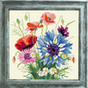 DIY Cross Stitch Kit "Poppies with cornflowers" with Printed Tapestry Canvas