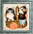 DIY Cross Stitch Kit "Kittens in a Basket" with Printed Tapestry Canvas
