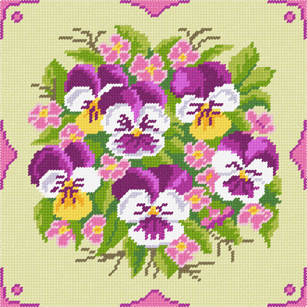 DIY Cross Stitch Kit "Spring mood" with Printed Tapestry Canvas