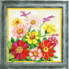 DIY Cross Stitch Kit "Multicolored flowers" with Printed Tapestry Canvas