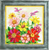 DIY Cross Stitch Kit "Multicolored flowers" with Printed Tapestry Canvas