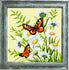 DIY Cross Stitch Kit "Butterflies on daisies" with Printed Tapestry Canvas