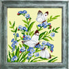 DIY Cross Stitch Kit "Butterflies on flowers" with Printed Tapestry Canvas