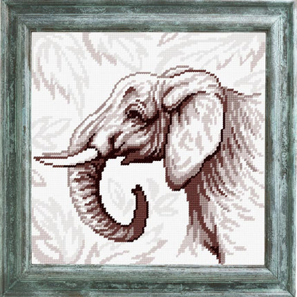 DIY Cross Stitch Kit "Elephant" with Printed Tapestry Canvas
