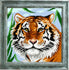 DIY Cross Stitch Kit "Tiger" with Printed Tapestry Canvas