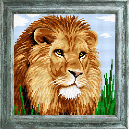 DIY Cross Stitch Kit "Lion" with Printed Tapestry Canvas