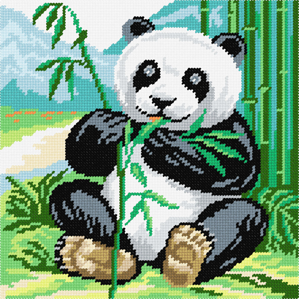 DIY Cross Stitch Kit "Panda " with Printed Tapestry Canvas