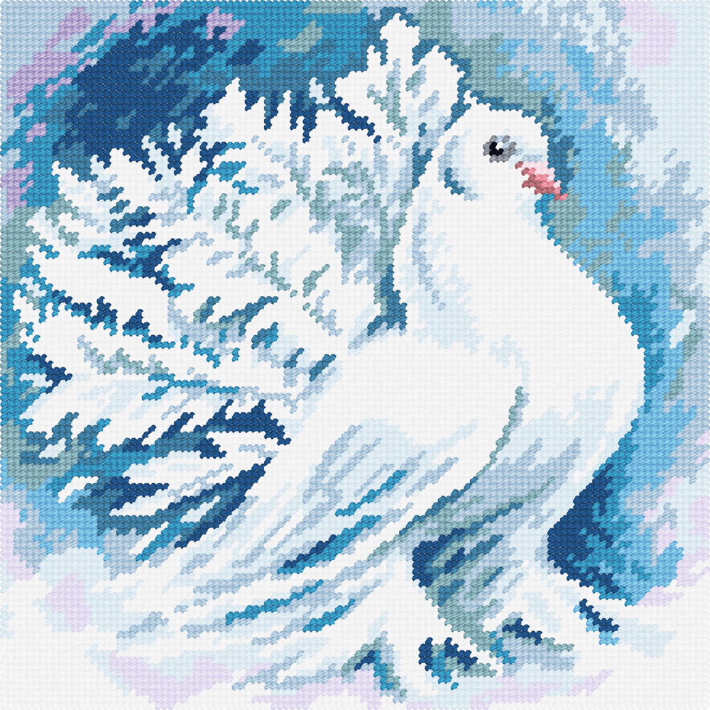 DIY Cross Stitch Kit "Dove " with Printed Tapestry Canvas