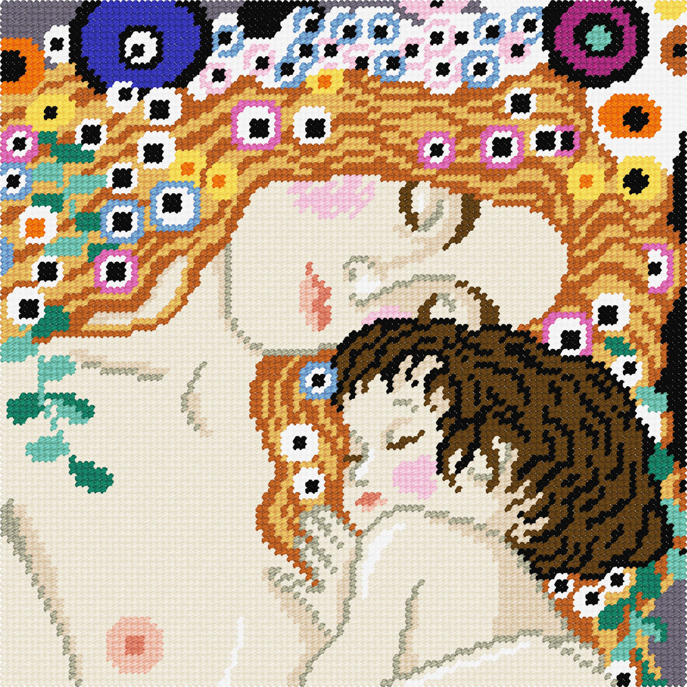 DIY Cross Stitch Kit ""Three Ages of Woman", G. Klimt" with Printed Tapestry Canvas