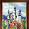 DIY Cross Stitch Kit "Neuschwanstein Castle" with Printed Tapestry Canvas, 15.7"x19.7" / 40х50 cm