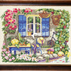 DIY Cross Stitch Kit "Yard with a stream" with Printed Tapestry Canvas, 15.7"x19.7" / 40х50 cm