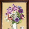 DIY Cross Stitch Kit "Bouquet with petunia" with Printed Tapestry Canvas, 15.7"x19.7" / 40х50 cm