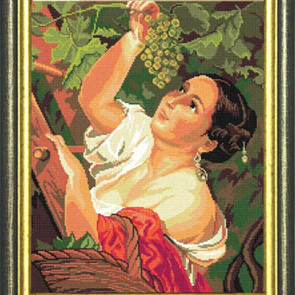 DIY Cross Stitch Kit "Italian noon, K. Bryulov" with Printed Tapestry Canvas, 15.7"x19.7" / 40х50 cm