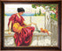 DIY Cross Stitch Kit "The Favourite, J. W. Godward" with Printed Tapestry Canvas, 15.7"x19.7" / 40х50 cm