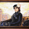 DIY Cross Stitch Kit "Portrait of an Unknown Woman, I. Kramskoi" with Printed Tapestry Canvas, 15.7"x19.7" / 40х50 cm