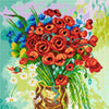 DIY Cross Stitch Kit "Red poppies and daisies, V. van Gogh" with Printed Tapestry Canvas, 15.7"x19.7" / 40х50 cm