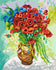 DIY Cross Stitch Kit "Red poppies and daisies, V. van Gogh" with Printed Tapestry Canvas, 15.7"x19.7" / 40х50 cm