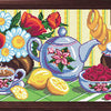 DIY Cross Stitch Kit "Tea in the kitchen" with Printed Tapestry Canvas