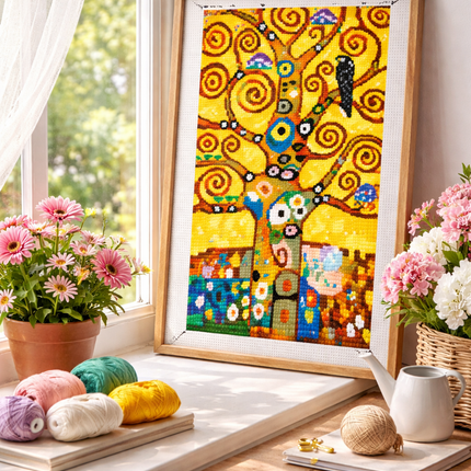DIY Printed Tapestry Kit ““The Tree of Life”, by Gustav Klimt” Needlepoint Kit
