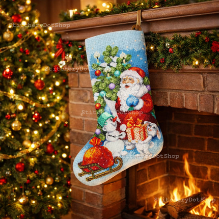 DIY Counted Cross Stitch Kit "Christmas and New Year's sock"