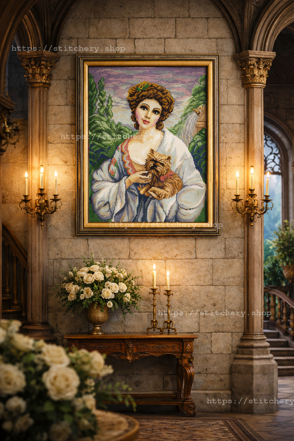 DIY Cross Stitch Kit with Printed canvas 