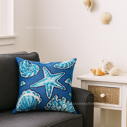 Needlepoint Pillow Kit "Treasures of the Sea"