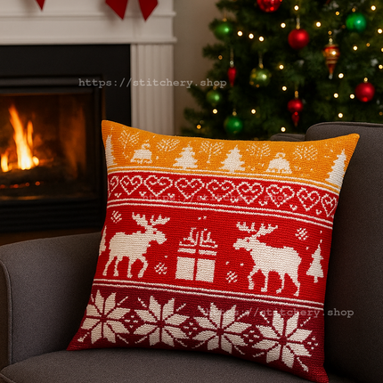 Needlepoint Pillow Kit "Scandinavian Christmas"