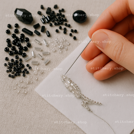 Beadwork kit for creating broоch "Yin-Yang"