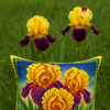 DIY Bead embroidery cushion cover kit "Yellow-purple irises"