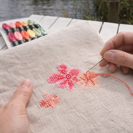 DIY Printed Tablecloth kit "Pink Flowers"