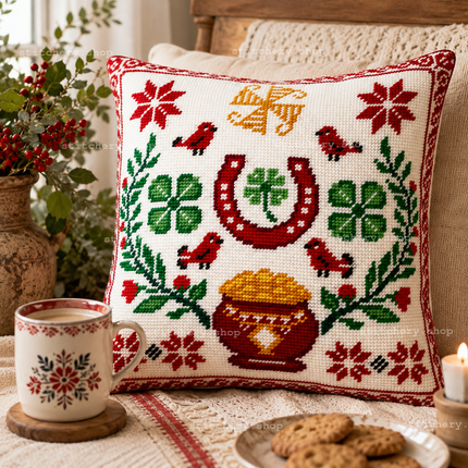 Needlepoint Pillow Kit "Talisman for Wealth and Good Luck"