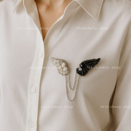 Beadwork kit for creating broоch "Yin-Yang"